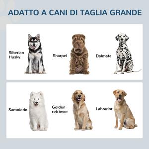 PawHut Ciotole per Cani Rialzate in Acciaio Inox e Legno con Cassetto, 60x30x36cm, Bianco e Grigio