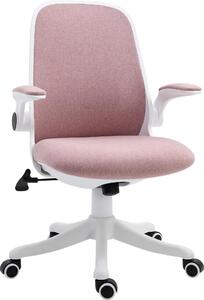 Icon Space Sedia da Ufficio con Ruote e Braccioli in Tessuto colore Bianco/Rosa
