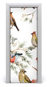 Adesivo per porta Uccelli e conifere 75x205 cm
