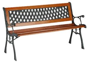 Panchina da giardino Relaxdays, a 2 posti, in legno e ghisa, per balcone e terrazza, stile rustico, dimensioni: 73x125x52,5 cm, marrone/verde