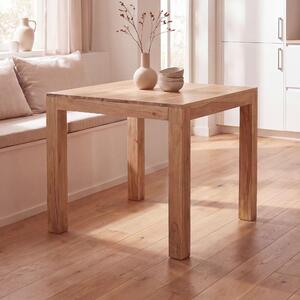 FineBuy Tavolo da pranzo in legno massiccio di acacia 80 x 76 x 80 cm Tavolo da cucina di design | Tavolo quadrato Sala da pranzo in stile country