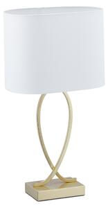 Lampada da tavolo Relaxdays, lampada da comodino con paralume in tessuto, A x L x P: 51 x 28 x 18 cm, E27, lampada da tavolo per soggiorno, oro/bianco