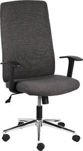 NBrand Sedia da Ufficio con Ruote e Braccioli in Tessuto colore Grigio/Nero
