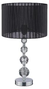 Lampada da tavolo Relaxdays, lampada da comodino con design in cristallo, A x P 54 x 29,5 cm, attacco E27, lampada da tavolo con paralume, nera