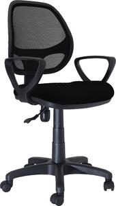 DecHome Sedia da Ufficio con Ruote e Braccioli in Tessuto Mesh colore Nero - New Manager
