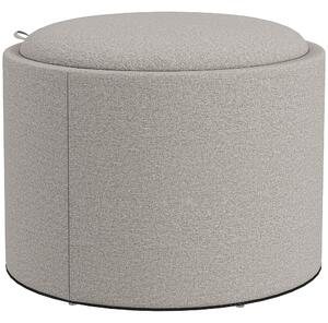 HOMCOM Sgabello Pouf imbottito, rivestito in Lino, con coperchio reversibile, 56cm x 56 cm x 42 cm, Grigio chiaro | Aosom Italy