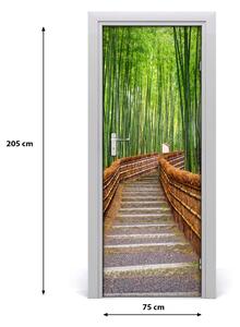 Adesivo per porta Foresta di bamboo 75x205 cm