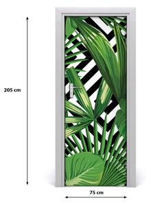 Poster adesivo per porta Foglie tropicali 75x205 cm