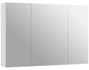 Kleankin Armadietto Pensile Bagno con 3 Ante a Specchio e Ripiani Regolabili in Legno 90x13.5x60 cm, Bianco | Aosom Italy