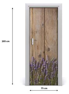 Adesivo per porta interna Lavanda sul legno 75x205 cm