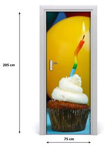 Adesivo per porta Cupcake di compleanno 75x205 cm