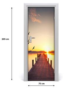 Adesivo per porta Pier tramonto 75x205 cm