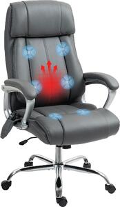 Icon Space Sedia Ergonomica con Ruote Braccioli e Poggiatesta in Ecopelle colore Grigio