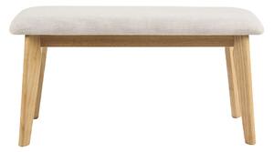 Panchina scandinava in tessuto effetto velluto testurizzato beige e legno chiaro L92 cm ELION