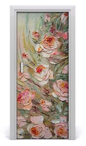 Adesivo per porta interna Rose sulla porta 75x205 cm