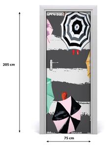 Adesivo per porta interna Ombrelli colorati 75x205 cm