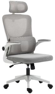Icon Space Sedia Ergonomica con Ruote Braccioli e Poggiatesta in Tessuto Mesh colore Grigio