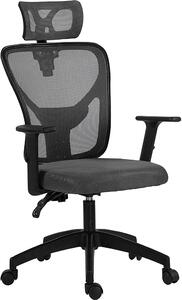 Icon Space Sedia Ergonomica con Ruote Braccioli e Poggiatesta in Tessuto Mesh colore Grigio Scuro