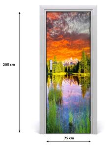 Adesivo per porta interna Lago nella foresta 75x205 cm