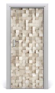 Adesivo per porta interna Cubi di legno 75x205 cm