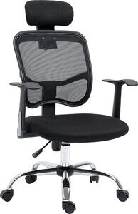 Icon Space Sedia Ergonomica con Ruote Braccioli e Poggiatesta in Tessuto Mesh colore Nero
