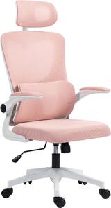 Icon Space Sedia Ergonomica con Ruote Braccioli e Poggiatesta in Tessuto Mesh colore Rosa