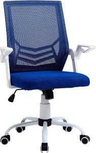 Icon Space Sedia Ergonomica con Ruote e Braccioli in Tessuto Mesh colore Blu/Bianco