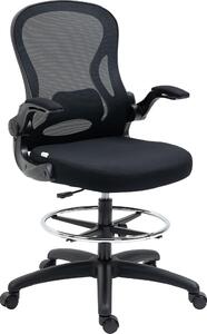 Icon Space Sedia Ergonomica con Ruote e Braccioli in Tessuto Mesh colore Nero