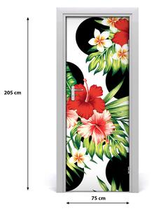 Adesivo per porta Pattern hawaiano 75x205 cm