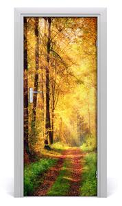 Poster adesivo per porta Foresta in autunno 75x205 cm