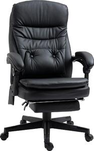 DecHome Sedia Ergonomica con Ruote e Braccioli Reclinabile con Poggiapiedi e Poggiatesta in Ecopelle colore Nero
