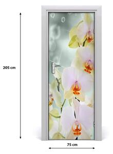 Adesivo per porta sulla porta dell'orchide 75x205 cm