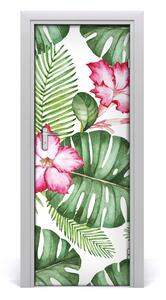 Adesivo per porta interna Pattern hawaiano 75x205 cm