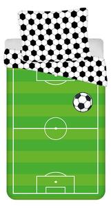 Set copripiumino e federa da bambini verde in cotone per letto singolo 140x200 cm Football – Jerry Fabrics