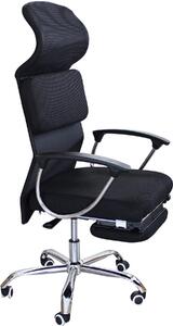 DecHome Sedia Ergonomica con Ruote e Braccioli Reclinabile con Poggiapiedi e Poggiatesta in Tessuto Mesh colore Nero