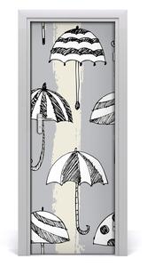 Adesivo per porta Gli ombrelli 75x205 cm