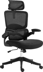 DecHome Sedia Ergonomica Ufficio Sedia da Scrivania Poltrona Direzionale con Rotelle e Braccioli Reclinabile, Girevole e Regolabile in Altezza colo
