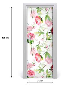 Adesivo per porta Rose e peonie 75x205 cm