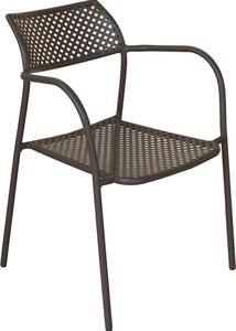 VivaGarden Sedia per Esterni Impilabile in Acciaio Dimensioni 56x56x78 cm colore Taupe - Volterra