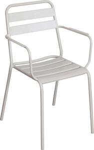 VivaGarden Sedia per Esterni Impilabile in Acciaio Dimensioni 51x52x81 cm colore Tortora - Petalo