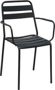 VivaGarden Sedia per Esterni Impilabile in Acciaio Dimensioni 51x52x81 cm colore Grigio - Petalo