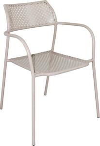 VivaGarden Sedia per Esterni Impilabile in Acciaio Dimensioni 56x56x78 cm colore Tortora - Volterra