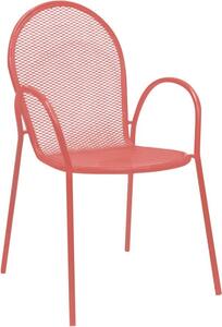 VivaGarden Sedia per Esterni Impilabile in Acciaio Dimensioni 51x61x90 cm colore Rosso - Vinson