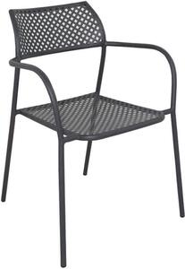 VivaGarden Sedia per Esterni Impilabile in Acciaio Dimensioni 56x56x78 cm colore Antracite