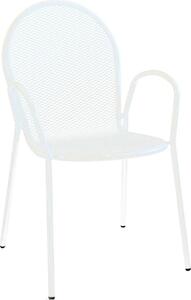 VivaGarden Sedia per Esterni Impilabile in Acciaio Dimensioni 51x61x90 cm colore Bianco - Vinson
