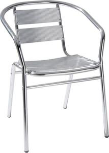 LIF Sedia per Esterni Impilabile in Alluminio Dimensioni 53x54x74 cm colore Grigio