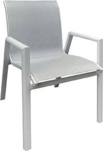 VivaGarden Sedia per Esterni Impilabile in Alluminio Dimensioni 55x65x89 cm colore Bianco