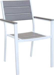 VivaGarden Sedia per Esterni Impilabile in Alluminio/Polywood Dimensioni 58x58x89 cm colore Bianco - Confucio