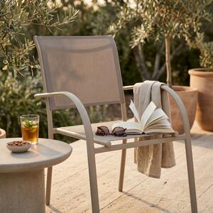 VivaGarden Sedia per Esterni Impilabile in Alluminio/Textilene Dimensioni 56x63x86 cm colore Tortora - Fairfield