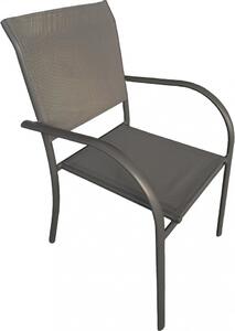 VivaGarden Sedia per Esterni Impilabile in Alluminio/Textilene Dimensioni 56x63x86 cm colore Taupe